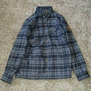 Quiksilver Blue and White Plaid Casual Button Down Shirt